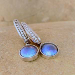 Sale: Pearl & CZ Betz Oval Earrings