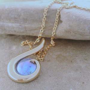 Something Blue: Pearl Arapawa Curve Hook Necklace - Small 9CT