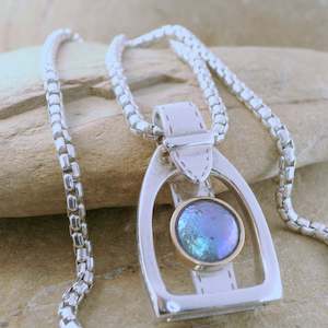 Sale: Pearl Horse Stirrup Necklace