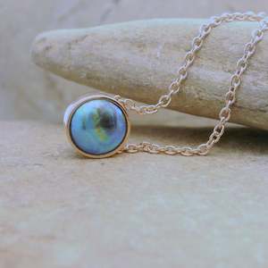 May Fern: Pearl Moonrise Necklace - Rose Gold