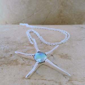 October Rainbow: Pearl Starfish Necklace