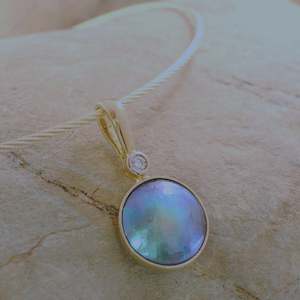 December Aurora: Pearl Azure Sun with Catch Necklace - 18ct Yellow Gold