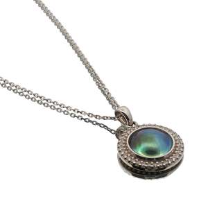 Sterling Silver Paua Pearl Blue Essence Necklace