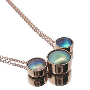 Pendants: 9ct Rose Gold Paua Pearl Trilogy Necklace