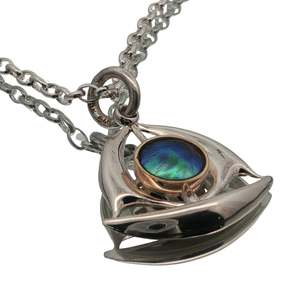 Pendants: Two-Tone Paua Pearl Sailboat Necklace