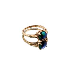 9ct Yellow Gold Paua Pearl Heart of The Koru Ring