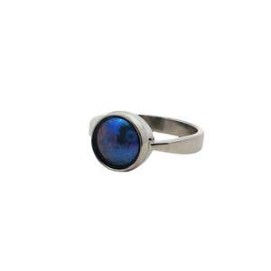 July Birth Pearl - Platinum Paua Pearl Neptune Ring