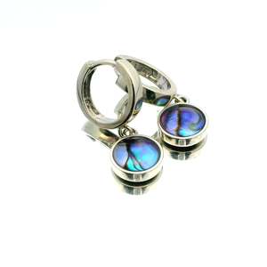 9ct White Gold Paua Pearl Mini Udana Earrings