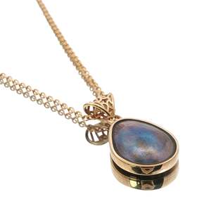 February Birth Pearl - 9ct Yellow Gold Paua Pearl Teardrop Marcella Necklace