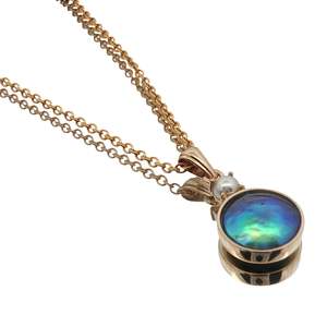 May Fern: May Birth Pearl - 9ct Yellow Gold Paua Pearl Dual Necklace