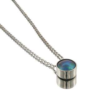 June Birth Pearl - Sterling Silver Paua Pearl Eclipse Moon Necklace