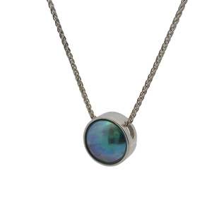 June Birth Pearl - Sterling Silver Paua Pearl Sunrise Necklace