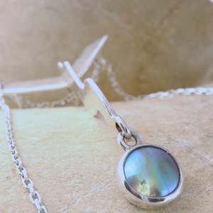 June Birth Pearl - Sterling Silver Paua Pearl Comet Necklace