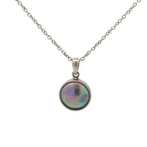 Sterling Silver Paua Pearl Solitaire Necklace
