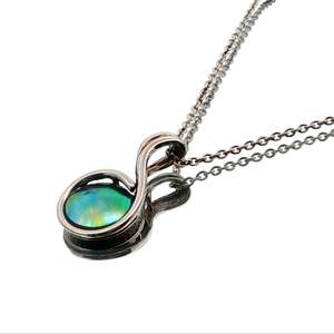 Sterling Silver Paua Pearl Music Note Necklace