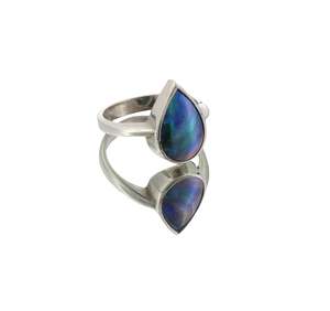 Sterling Silver Paua Pearl Fantail Ring