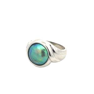 Sterling Silver Paua Pearl Jive Ring