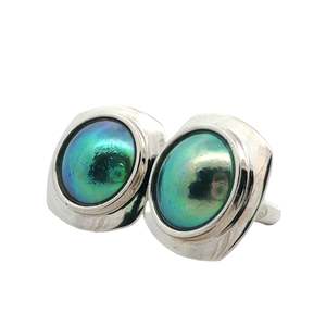 Sterling Silver Paua Pearl Mystery Cufflinks
