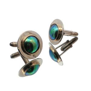Two-Tone Paua Pearl Saturn Cufflinks