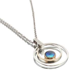 Classic: 18ct White & Yellow Gold Paua Pearl Orbit Necklace