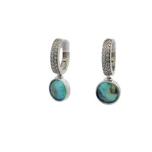 Engagement: Sterling Silver Paua Pearl Betz Mini Earrings