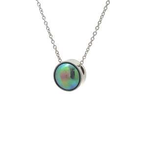9ct White Gold Paua Pearl Sunrise Necklace