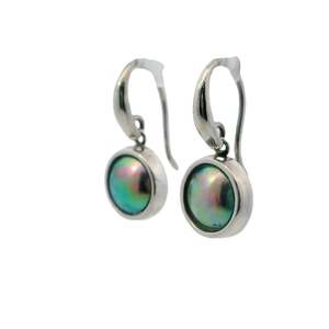 Sterling Silver Paua Pearl Charming Hook Earrings