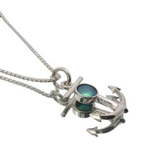 Pendants: Sterling Silver Paua Pearl Anchor Necklace