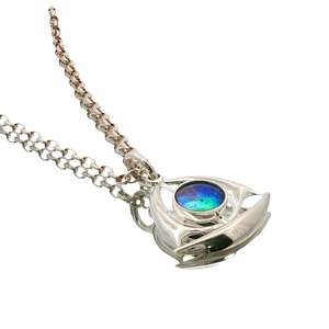 Sustainability Lovers: Sterling Silver Paua Pearl Sailboat Necklace