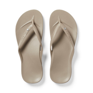 Thongs / Flip Flops: Arch Support Jandals - Crystal - Taupe