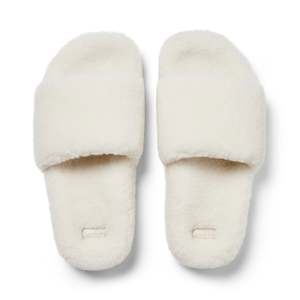 Arch Support Wool Slippers - Single Band Slide - White