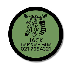 Slide-On Dog ID Tag - Stockings