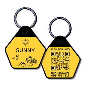 QR Code Dog ID Tag - Sunny