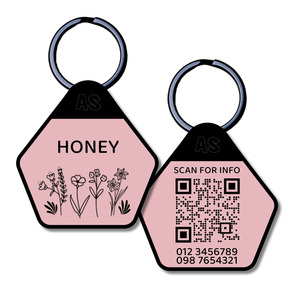 All: QR Code Dog ID Tag - Honey