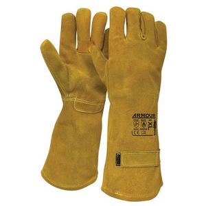 Gloves: Leather Smelter Gloves - Heat Resistant