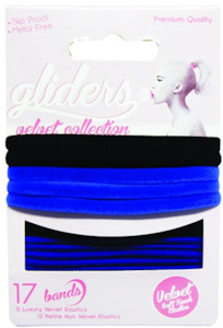 Gliders - Velvet Black/Blue Hairties