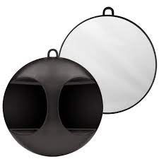 Salon Tools: Mirror Round Black with Handle on Back