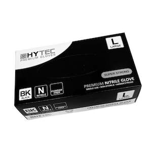 Hytec Black Nitrile Powder Free Disposable Gloves LARGE – 100 Pack