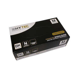 Hytec Black Nitrile Powder Free Disposable Gloves MEDIUM – 100 Pack