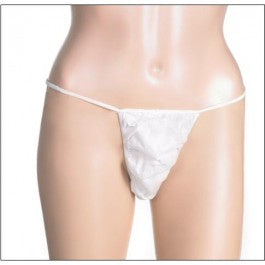 Disposable White Deluxe G-String 12pk