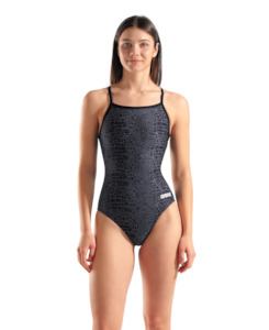 Arena Performance Women's Snakeskin Lightdrop Back Swimsuit Black