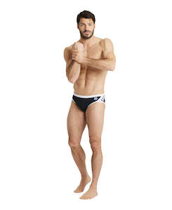 Arena Performance Men's Icons Solid Swim Briefs - Black-White