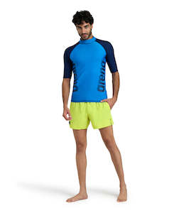 Beach Wear: Arena Men's Graphic UV Protection Short-Sleeve Shirt - Blue
