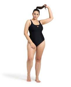 W Solid Training Swimwear: Arena Feel Women's Solid Control Pro Back Plus Swimsuit - Black