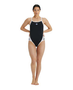 Arena Performance Women's Icons Solid Super Fly Back Swimsuit - Black-White