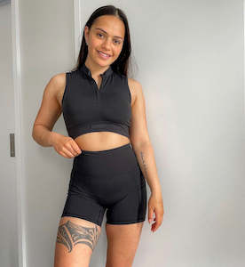 Sports Bra: Kyba Crop Bra - Onyx