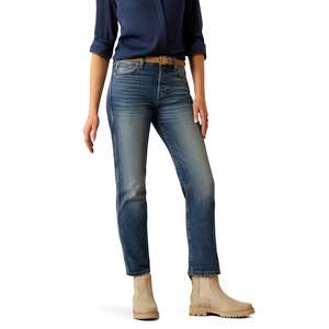 Denim: High Rise Bridle Slim Straight Jeans