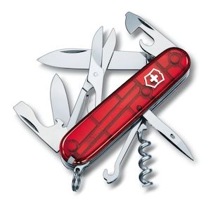 91mm: VICTORINOX CLIMBER TRANSPARENT RED 13703T