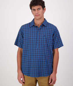 Swanndri Paihia Short Sleeve Shirt Maui Blue