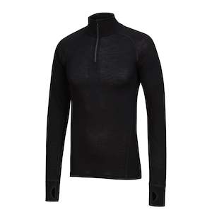 Top: TIGER - Mens Merino Wool Big Cat Long Sleeve Zip Top